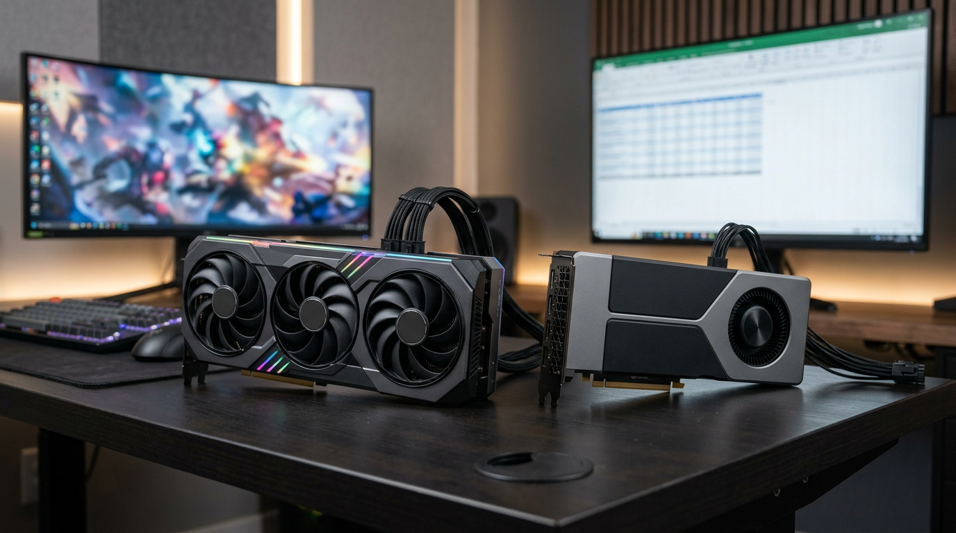 Gaming GPU and workstation GPU, play and work